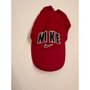 Vintage Nike Baseball Cap Red/Black Swoosh Logo Adjustable OSFA